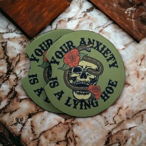 Your Anxiety Is Lying Car Coaster Set